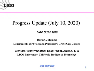 LIGO SURF 2020 Progress Update Summary