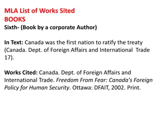 MLA List of Works Cited for Different Types of Books