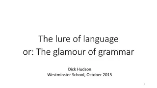 The Lure of Language or The Glamour of Grammar: A Linguist's Journey