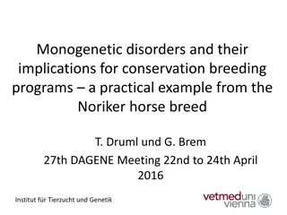 Monogenetic Disorders in Noriker Horses: Implications for Conservation Breeding Programs