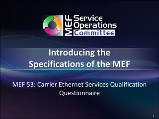 Overview of Approved MEF Specifications for Carrier Ethernet Services