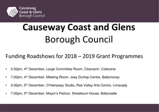 Causeway Coast and Glens Borough Council Funding Roadshows 2018-2019 Grant Programmes