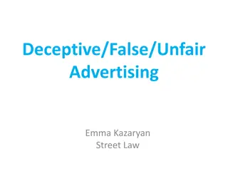 Deceptive and Unfair Advertising Laws