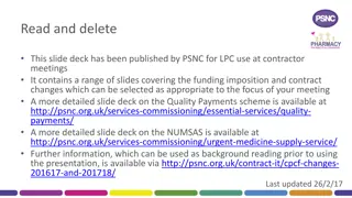 Changes in Funding and Contracts for LPC Contractor Meetings