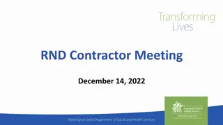 RND Contractor Meeting: December 14, 2022