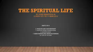 Wisdom and Discernment in the Spiritual Life