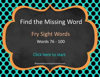 Interactive Fry Sight Words Exercise for Kids