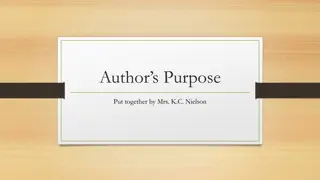 Author's Purpose in Writing