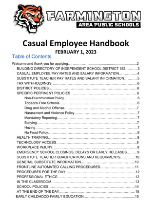 Independent School District 192 Employee Handbook Overview