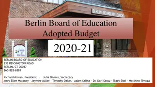 Berlin Board of Education Adopted Budget 2020-21 Executive Summary