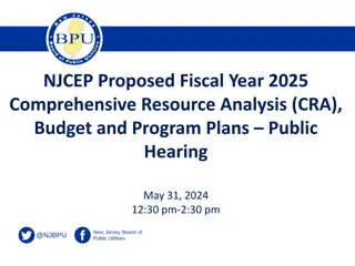 NJCEP Proposed FY25 Public Hearing and Budget Analysis