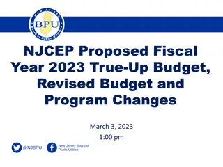 NJCEP Proposed FY23 True-Up Budget Meeting Summary