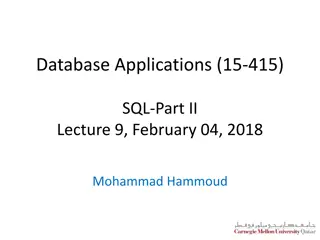 SQL Part II Lecture Summary: Nested Queries, Joins, and Updates for Database Applications