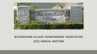 Buckingham Village Homeowners Association 2022 Annual Meeting Information