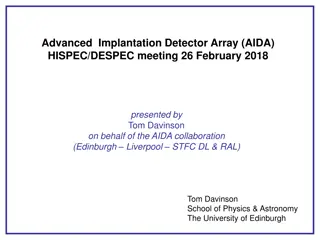 AIDA Advanced Implantation Detector Array (AIDA) HISPEC/DESPEC Meeting