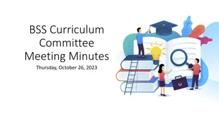 BSS Curriculum Committee Meeting Overview