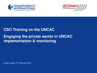 Developing a Private Sector Engagement Plan for UNCAC Implementation