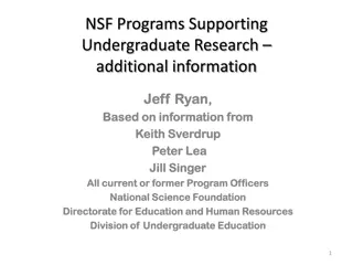 NSF Programs Supporting Undergraduate Research Overview