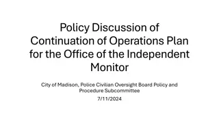 Policy Discussion for Continuation of Operations Plan - City of Madison