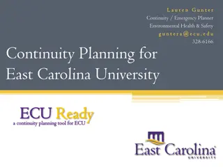 Emergency Management and Continuity Planning at ECU