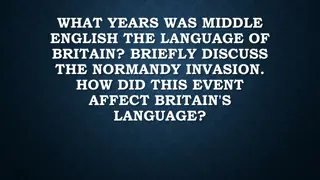 Impact of the Normandy Invasion on Britain's Language and Society