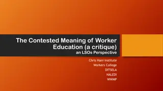 Challenges and Perspectives on Worker Education in South Africa