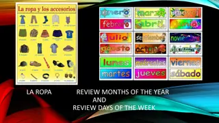 Spanish Vocabulary Review: Months of the Year and Days of the Week