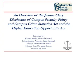 Understanding the Jeanne Clery Act and Higher Education Opportunity Act