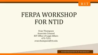 FERPA Regulations at RIT - Important Information