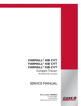 CASE IH FARMALL 40B CVT Compact Tractor Service Repair Manual Instant Download (PIN ZCME21001 and above)