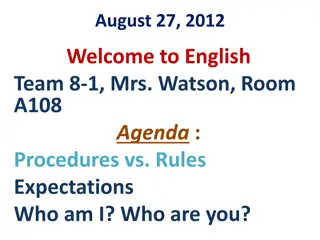 English Team 8-1 Procedures and Rules Overview