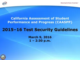 Test Security Guidelines for 2015-16 CAASPP Administration