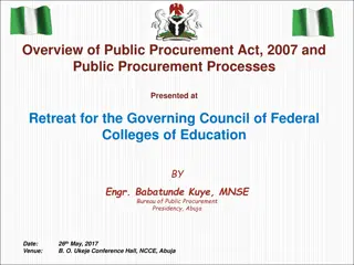 Public Procurement Processes and the Public Procurement Act of 2007