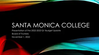 Santa Monica College 2022-2023 Q1 Budget Update Presentation