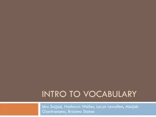 Vocabulary Introduction with Definitions and Examples