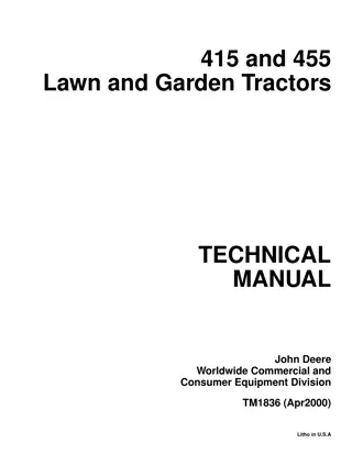 JOHN DEERE 415 LAWN GARDEN TRACTOR Service Repair Manual Instant Download