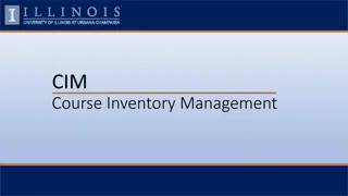 CIM Course Inventory Management: Tools and Processes for Course Management