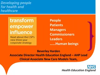 Developing People for Healthcare: A Focus on Leadership and Relationships