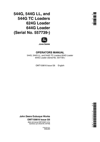 John Deere 544G LL Loaders Operator’s Manual Instant Download (Pin557739-) (Publication No.159816)