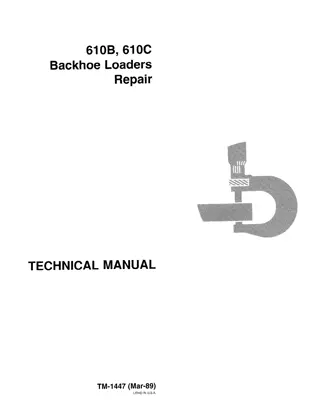 JOHN DEERE 610B BACKHOE LOADER Service Repair Manual Instant Download