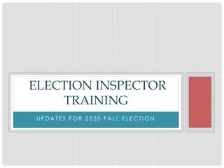 Election Inspector Training Updates for 2020 Fall Election