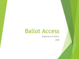 Ballot Access and Political Party Definitions for Elections