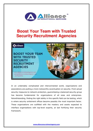 Boost Your Team with Trusted Security Recruitment Agencies