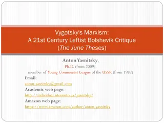 Vygotsky's Marxism in the 21st Century: A Critical Analysis by Anton Yasnitsky, Ph.D.