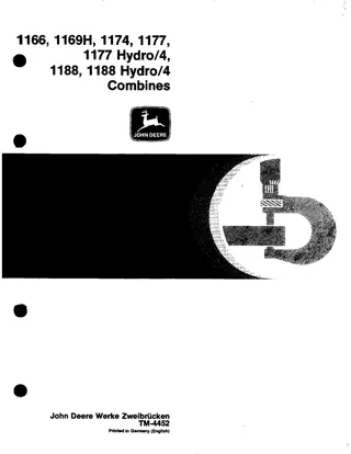 John Deere 1169H Combines Service Repair Manual Instant Download