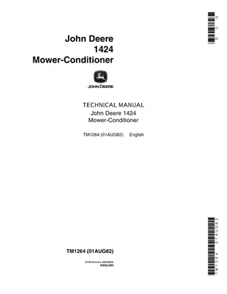 JOHN DEERE 1424 MOWER-CONDITIONER Service Repair Manual Instant Download (tm1264)