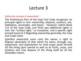 Comparison of Ownership Concepts in the Iraqi and Louisiana Civil Codes