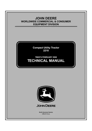 John Deere 2210 Compact Utility Tractor Service Repair Manual Instant Download