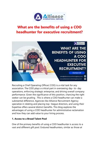 What are the benefits of using a COO headhunter for executive recruitment?