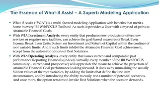 Unlocking Attainable Financial Goals with What-If Assist Modeling Application